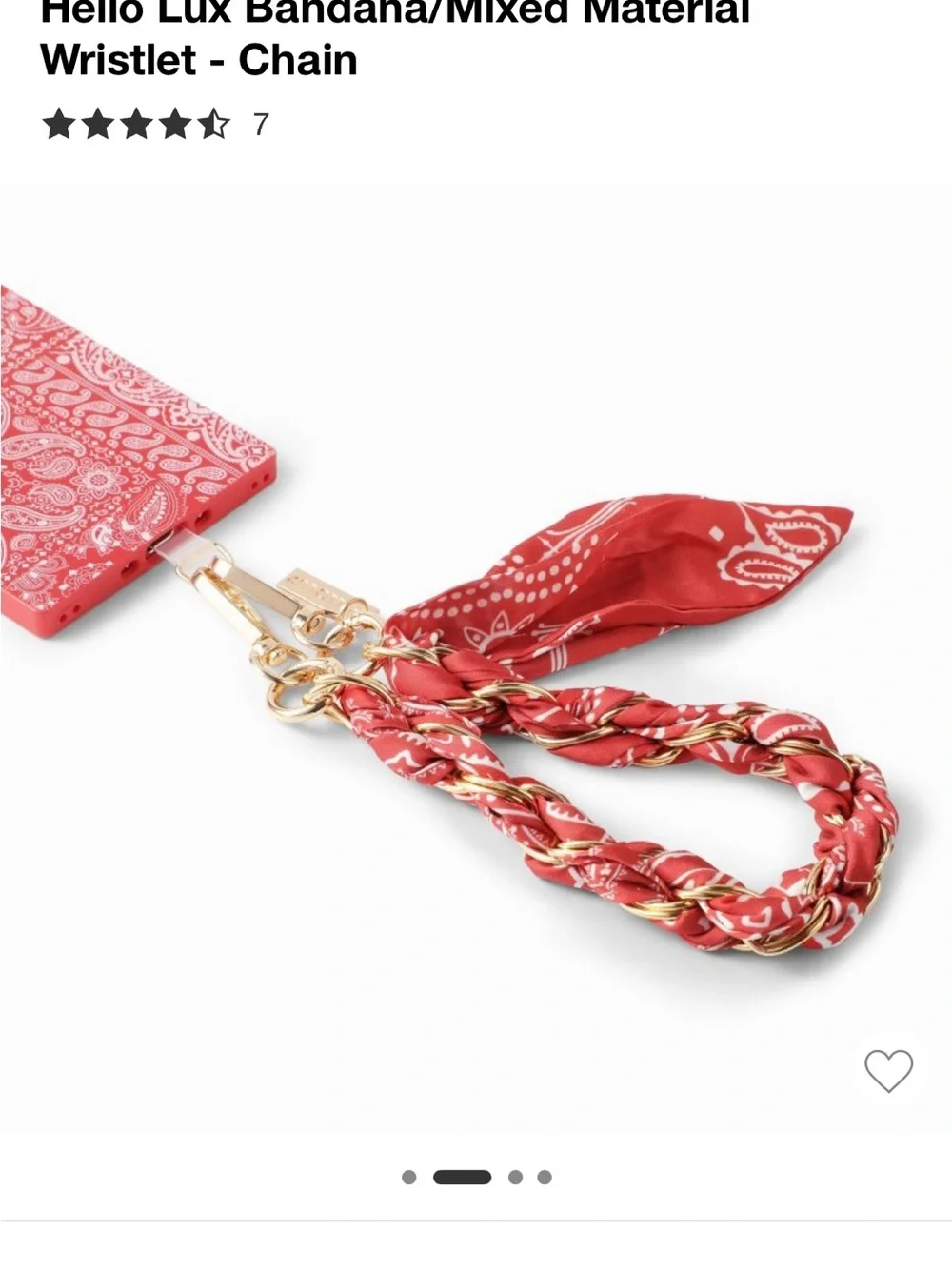 Hello Lux Red Bandana Chain Wristlet Phone Strap